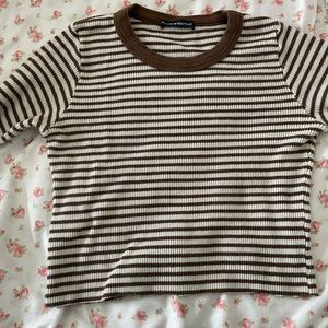 Brandy melville cropped striped waffle knit longsleeve